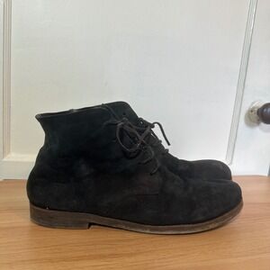 Marsell Suede Lace Up Ankle Boots Black EU 43.5 Made in Italy